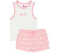 (Medium) Barbie Vest and Shorts Pyjama Set (Womens Pink)