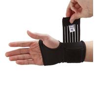 (Medium, Black) Actesso Elastic Wrist Support With Strap - Ideal for Sprains, Injury or Sports Use - No Metal Bar