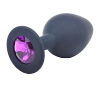Medium Black Jewelled Silicone Butt Plug