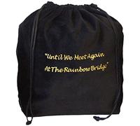 Medium Black Rainbow Bridge Velvet Cremation Urn Bag - Velvet Cotton Bag for Urn - Medium Size 9"L x 6"W x 13"H - Great for Holding a Pet Urn Measuring 11"H or Smaller