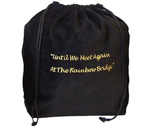 Medium Black Rainbow Bridge Velvet Cremation Urn Bag - Velvet Cotton Bag for Urn - Medium Size 9"L x 6"W x 13"H - Great for Holding a Pet Urn Measuring 11"H or Smaller