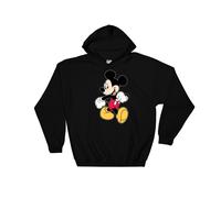 (Medium, Black) Running Mickey Mouse Black Men Women Unisex Hooded Sweatshirt Hoodie