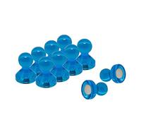 Medium Blue Acrylic Push Pin Magnet for Fridge, Whiteboard, Noticeboard, Filing Cabinet - 15mm dia x 21mm tall - Pack of 10