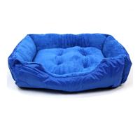 Medium Blue Faux Fur Washable Deluxe Cushion Dog Bed