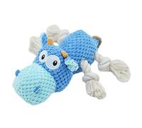 Medium Breed Dog Toy Boredom Relief Indestructible Squeaky Plush Stuffed Animals Cotton Funny Squeaks Clean Teeth Soft Chewing Pet with Crinkle Paper Blue