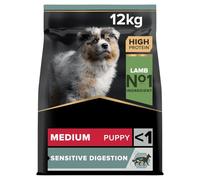 Medium Breed Sensitive Digestion Dry Puppy Food Lamb 12kg - Developed for Medium Breed Puppies With Sensitive Digestion, to Help Them Thrive - High Protein
