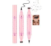 Medium Brown 2-in-1 Freckle Stamp & Liquid Eyeliner Pen For Natural Everyday Makeup - Waterproof Smudge-Proof Fine Tip Precision Design With Compact Travel Size Portable Makeup Tool