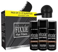Medium Brown Hair Fibres with Applicator + Comb, 27.5g X 3 Bottles, Natural Keratin Hair Thickening Fibers for Thinning Hair, Hair Thickener For Women & Men (3 Pack, Medium Brown)