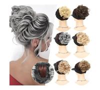 ,Medium brownNatural Look Hair Pieces & Extensions, Drawstring Synthetic Hair Bun with Comb Clip, Fully Blonde Chignon for Women,Human Hair Clip-In Ponytail Extensions