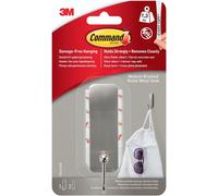 Medium Brushed Nickel Hook 3M Command 1 Hook and 2 Adhesive Strips Holds 1.3kg