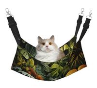 Medium Cat Hammock Bed for Cage - Adjustable Pet Bed, Tropical Rainforest Palm Leaves Print Puppy Resting Pad, for Kitten Small Animals