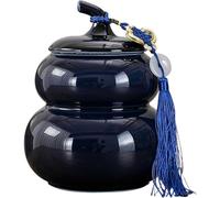 Medium Ceramic Funeral Urn Pet Decorative Memorial Cremation Urns For Human And Pet Ashes Display Burial At Home Or Office Decor(D)