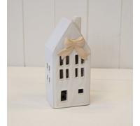 Medium Ceramic Led House With Bow Details