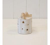 Medium Ceramic Led Present With Bow Topper
