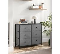 Medium Chest of Drawers with 6 Fabric Drawers Metal Frame SONGMICS Dark Grey One Size