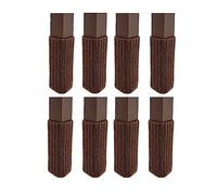 Medium/Chocolate Brown- Furniture Floor Protection -8 Pack Ribbed Chair Sock Protectors by NancyProtectz