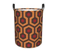 Medium Circular Laundry Hamper with Handles â€“ Shining Overlook Print Fabric Storage Basket for Living Room, Bathroom, and Bedroom