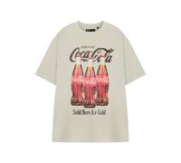 Coca-Cola Ice Cold Unisex Beige Short-Sleeved T-Shirt | Classic Coke Logo Graphic Tee | Retro Soft Drink Apparel for Men & Women | Vintage Soda Merchandise Top