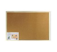 Medium Cork Notice Board 60cm x 40cm - Lightweight Pin Board with Wooden Frame, Wall Mounted Bulletin Board for Home, Office & School - Includes Push Pins & Fixing Hooks (60xm x 40cm)