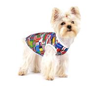 Medium Cotton Dog T-Shirt/Various Flags Print Pet Vest Soft Breathable Sleeveless Tank Top Cat Clothes, for Small Medium