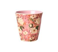 Medium Cup - Coral - Allison Flower Print