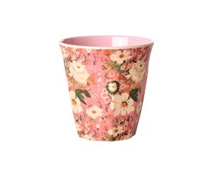 Medium Cup - Coral - Allison Flower Print