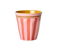 Medium Cup - Pink - Organic Stripes Print - by Rice