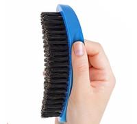 Medium Curved Palm Wave Brush 360 Wave Brush Made With Pure Black Boar Bristle Hair Brush Designed for Thin and Normal Hair-Mens Curved Military Wave (Blue)