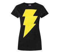 (Medium) DC Comics Shazam Short Sleeved T-Shirt (Womens Black)