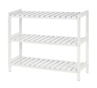 Medium-density fibreboard 3-Tier Slatted Shoe Rack White