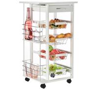 Medium-density fibreboard Multifunction Kitchen Island Trolley White