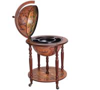 Medium-density fibreboard Retro Globe Design Mini Bar Drinks Cabinet Brown
