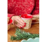 Medium DIAMOND CHRISTMAS TREE RICE melamine cup, 250 ml beige