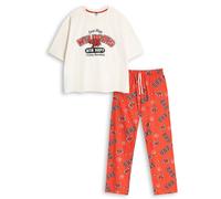 Disney High School Musical Womens Red Short Sleeve Long Leg Pyjama Set | East High Wildcats Varsity Basketball Print | Loungewear & Sleeping Nightwear Merch - Medium