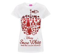 Vanilla Underground Disney Womens White Snow White Short Sleeved T-Shirt (Medium)