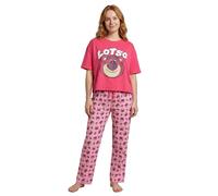 Disney Toy Story Lotso Pink Short Sleeve Long Leg Pyjama Set | Women's Sleepwear with Character Print | Comfortable Nightwear for Relaxing & Bedtime Merch - Medium