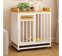 Medium Dog Crate,Furniture Dog Crate,Decorative Pet House Table,Indoor Dog(White,90cm/35.4in)