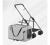 Medium Dog Strollers for Small Dogs Lightweight Dog Strolle for 2 Dogs Cats Puppy (Grey a)
