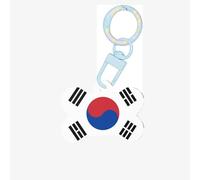 Medium Flag of Republic of Korea Print Acrylic Pet ID Tags, Personalized Dog and Cat Bone Shaped Sign, for Large and Small Pet Collar