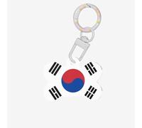 Medium Flag of Republic of Korea Print Acrylic Pet ID Tags, Personalized Dog and Cat Bone Shaped Sign, for Large and Small Pet Collar