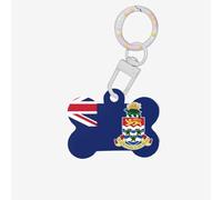 Medium Flag of The Cayman Islands Print Acrylic Pet ID Tags, Personalized Dog and Cat Bone Shaped Sign, for Large and Small Pet Collar