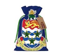 Medium Flag of the Cayman Islands Print Christmas Drawstring Candy Bags, Reusable Fabric Sacks, Gift Bag for Xmas Holiday Present Wrap