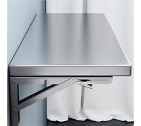 Medium Foldable Wall Desk - Stainless Steel Collapsible Table for Kitchen & Study, Space-Saving Wall-Mounted Design, 13.8in Single-Layer Bracket, Easy to Fold Down