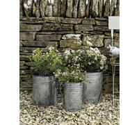 Medium Galvanised Dolly Tub, Round Metal Dolly Tub with Handle, Shiny Dolly Tub