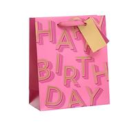 Medium Gift Bag For Her/Female - Pink Design, By UK Greetings