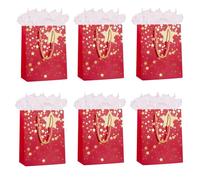 Medium Gift Bags for Present,Paper Bag with Handles Tissue Paper Gift Tags for Men Women Birthday Wedding Party Christmas Father's Day and Any Occation (Red)