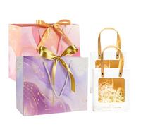 Medium Gift Bagss, Presents Gift Bags With Ribbon, Comes With A Raffia Grass，Christmas,Birthday,Easter,Bridal Showers,Any Occatio（25x20x12cm）