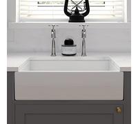 Medium Gloss White 600x400x160 Ceramic Belfast Butler Kitchen Sink & Waste