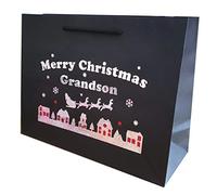 Medium Grandson Christmas Holographic Gift Bags Wrap