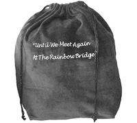 Medium Gray Rainbow Bridge Velvet Cremation Urn Bag - Velvet Cotton Bag for Urn - Medium Size 9"L x 6"W x 13"H - Great for Holding a Pet Urn Measuring 11"H or Smaller